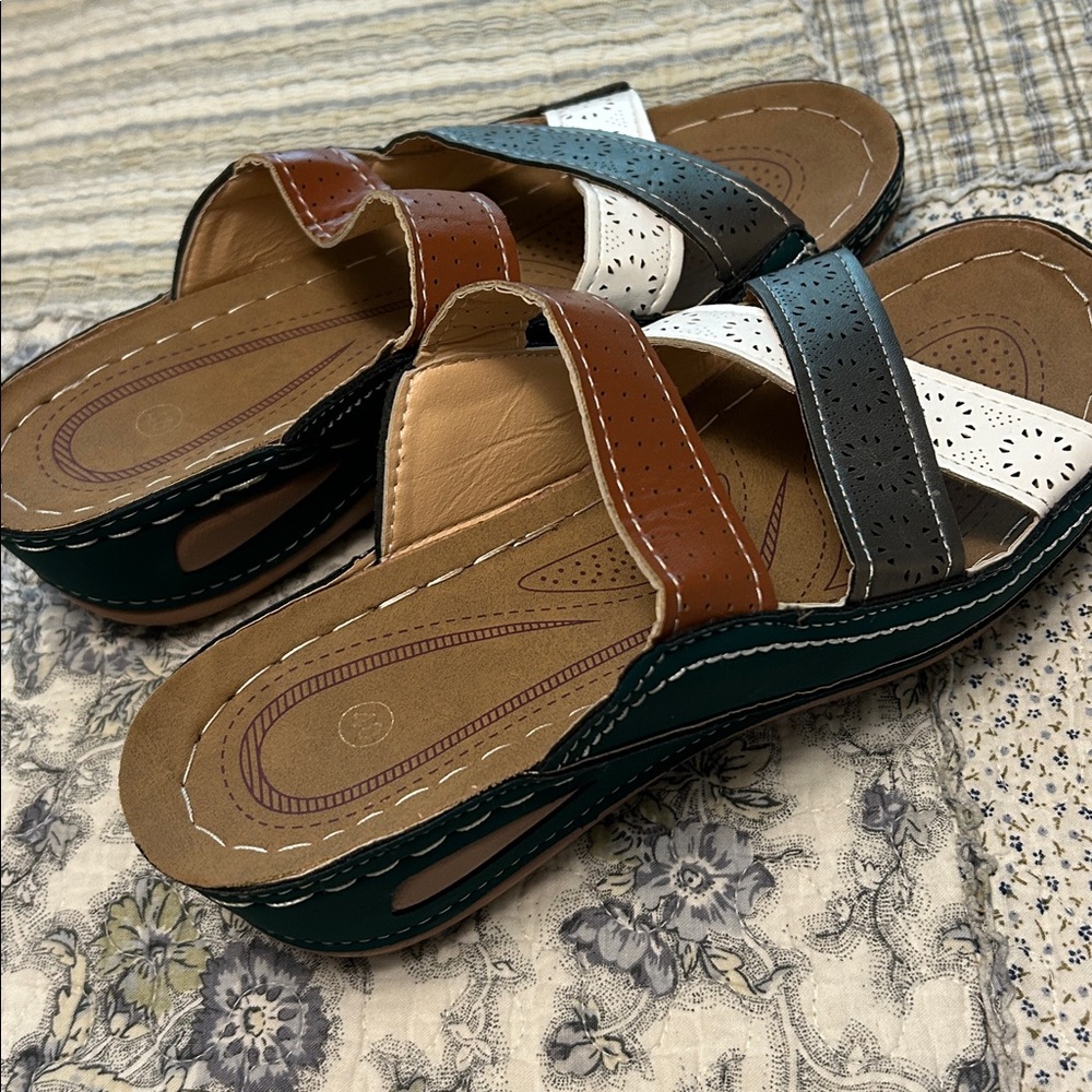 Multicolor Strappy Sandals
